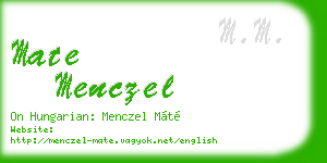 mate menczel business card