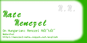 mate menczel business card